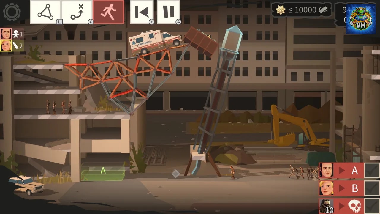 Bridge Constructor: The Walking Dead Nintendo Switch - ảnh màn hình 2