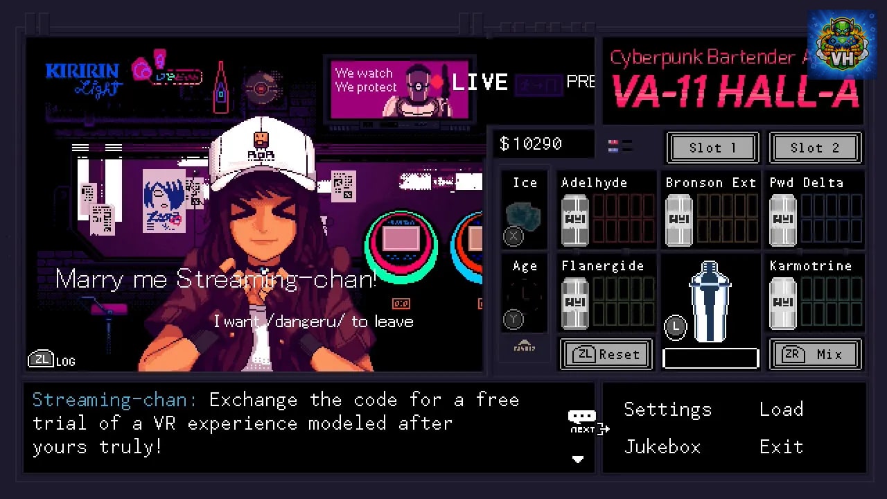 VA-11 Hall-A: Cyberpunk Bartender Action Nintendo Switch - ảnh màn hình 6