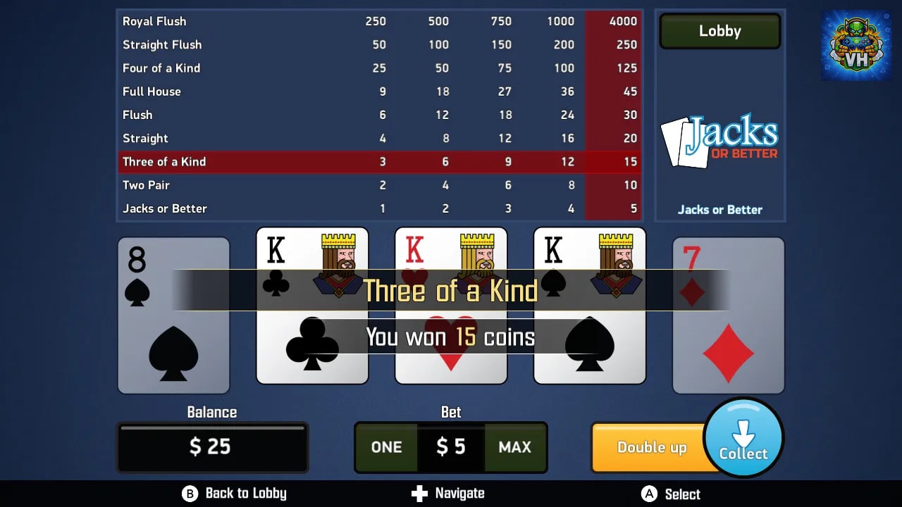 Jacks or Better - Video Poker Nintendo Switch - ảnh màn hình 5