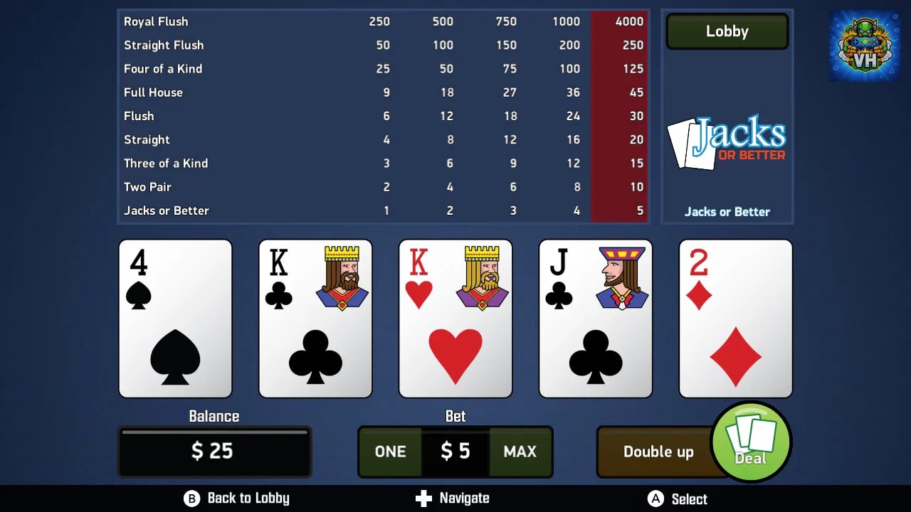 Jacks or Better - Video Poker Nintendo Switch - ảnh màn hình 4