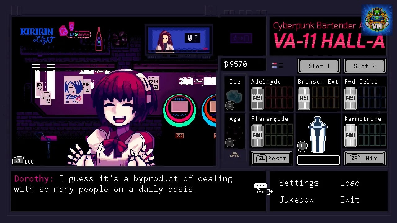 VA-11 Hall-A: Cyberpunk Bartender Action Nintendo Switch - ảnh màn hình 1