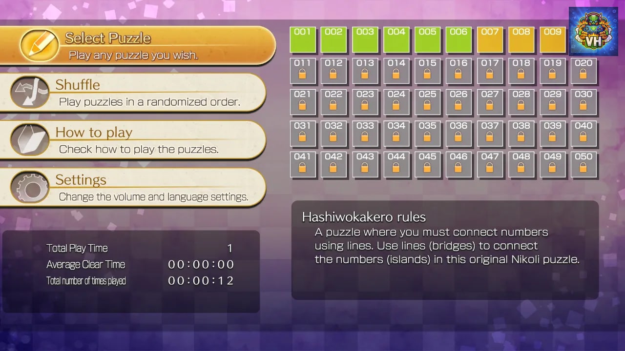 Puzzle by Nikoli S Hashiwokakero Nintendo Switch - ảnh màn hình 1