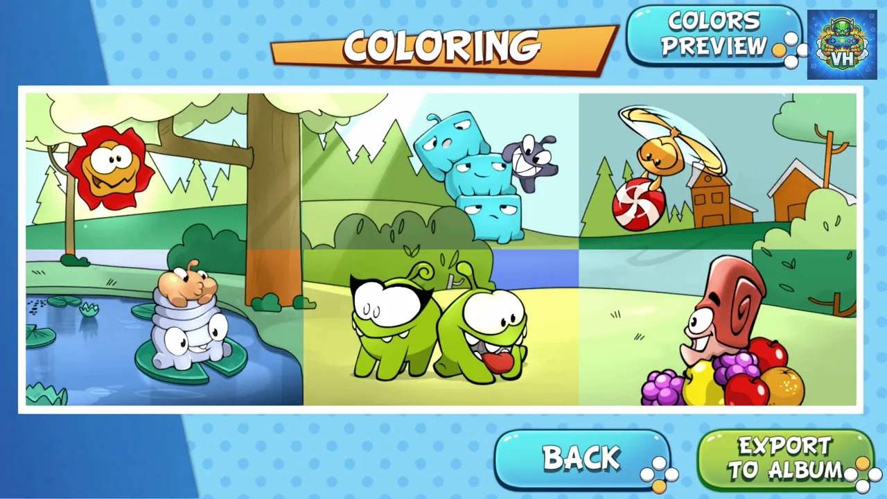 Om Nom: Coloring, Toons & Puzzle Nintendo Switch - ảnh màn hình 4