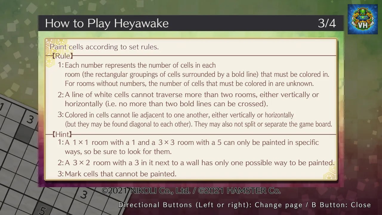 Puzzle by Nikoli S Heyawake Nintendo Switch - ảnh màn hình 5