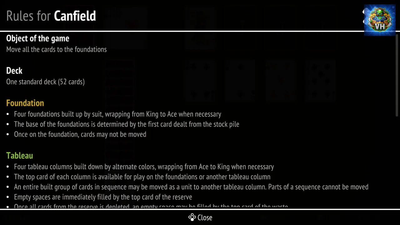 Canfield Solitaire Collection Nintendo Switch - ảnh màn hình 1