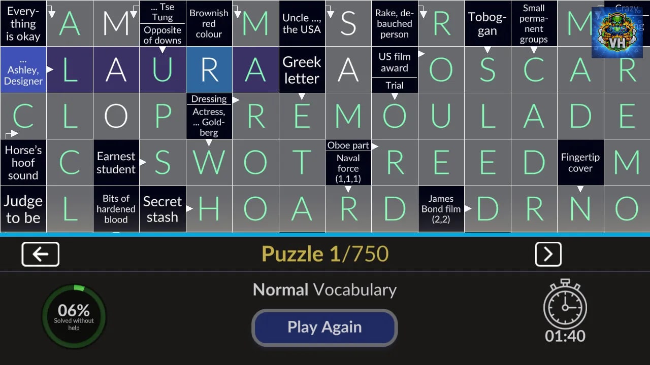 Pure Crosswords - the best Crossword Puzzle Word Game ever! Nintendo Switch - ảnh màn hình 3