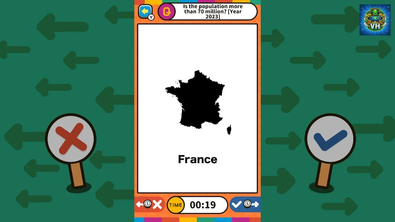Swipe Right or Left Geography Binary Quiz Nintendo Switch - ảnh màn hình 2
