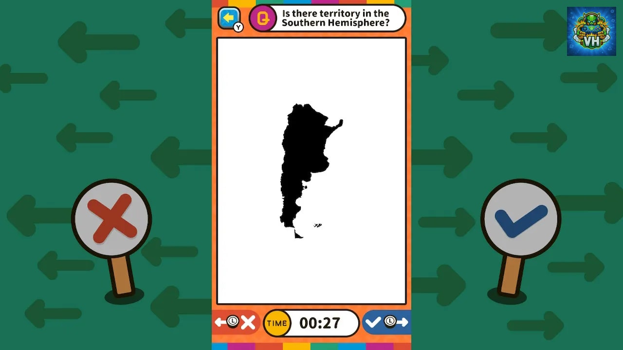 Swipe Right or Left Geography Binary Quiz Nintendo Switch - ảnh màn hình 1