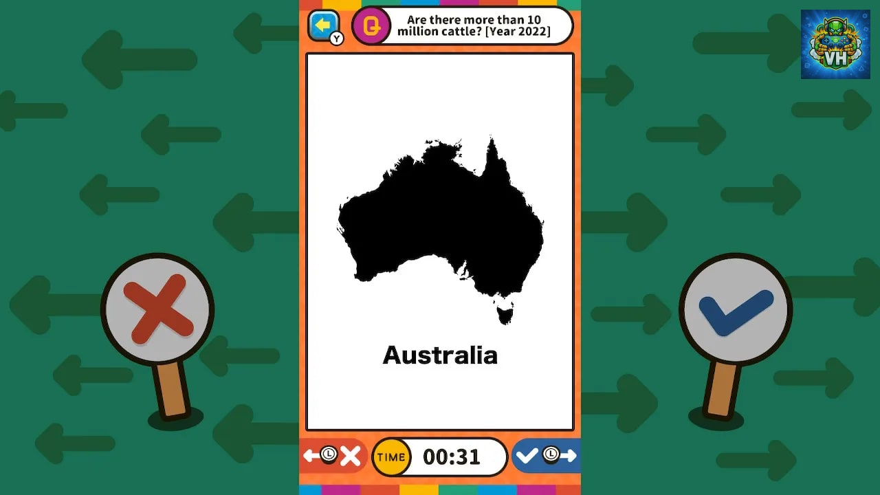 Swipe Right or Left Geography Binary Quiz Nintendo Switch - ảnh màn hình 3