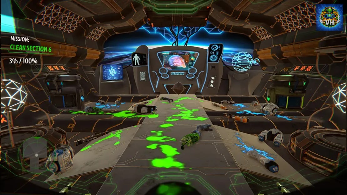 Space CleanUp: Cosmic Robot Disinfector Nintendo Switch - ảnh màn hình 4