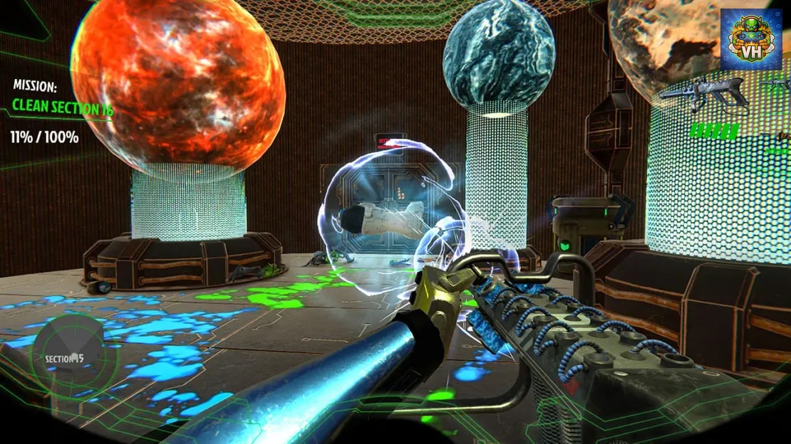 Space CleanUp: Cosmic Robot Disinfector Nintendo Switch - ảnh màn hình 1