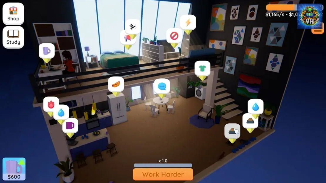 Home Office Simulator – Ayame Life Sim Nintendo Switch - ảnh màn hình 2