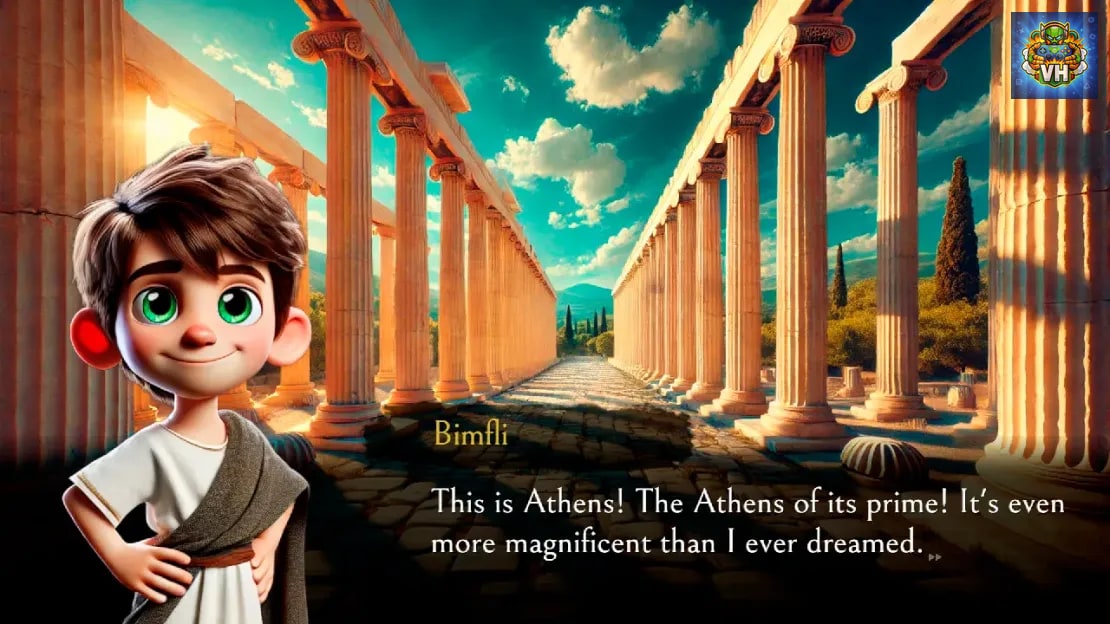 Bimfli and his Travels in Time: Greece Nintendo Switch - ảnh màn hình 2
