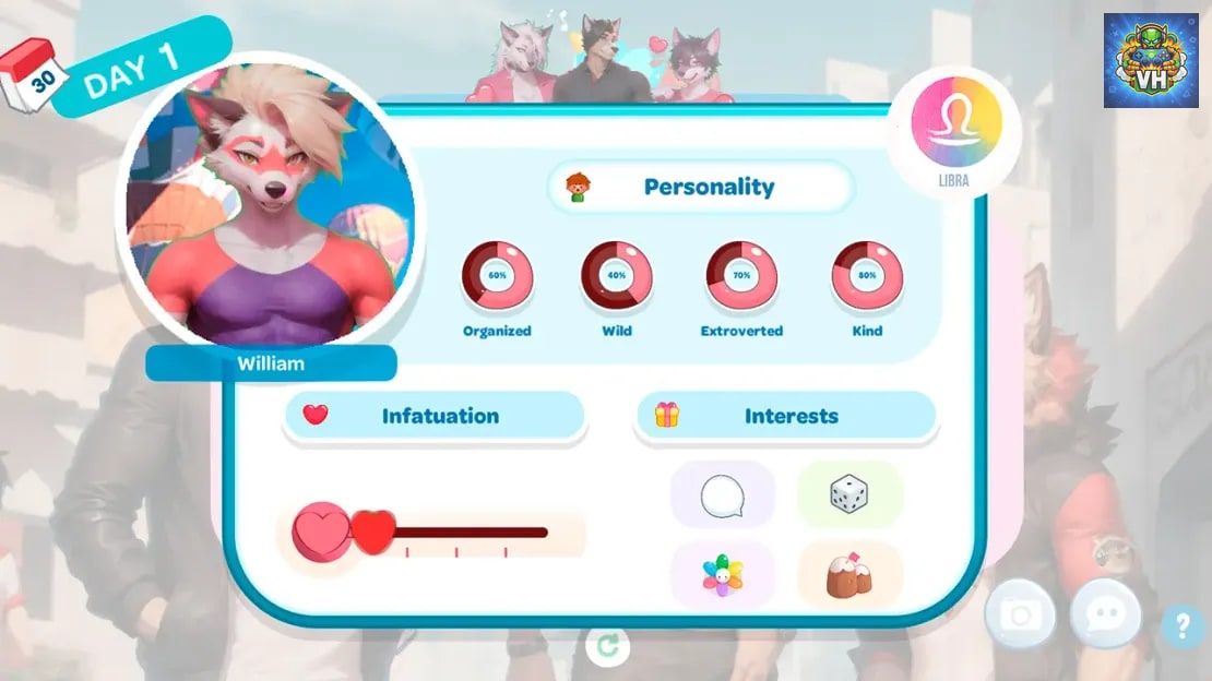 Love Furry Boys: Zodiac Dating App Nintendo Switch - ảnh màn hình 2