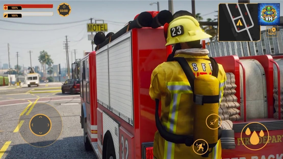 Firefighter:Car Fire Truck Sim Driving 2022 Simulator Nintendo Switch - ảnh màn hình 9