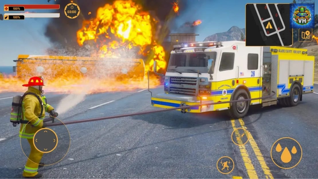 Firefighter:Car Fire Truck Sim Driving 2022 Simulator Nintendo Switch - ảnh màn hình 2