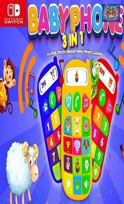 Baby Phone 3 in 1 for Kids,  Puzzle, Animal, Funny, Parent, Coloring Nintendo Switch